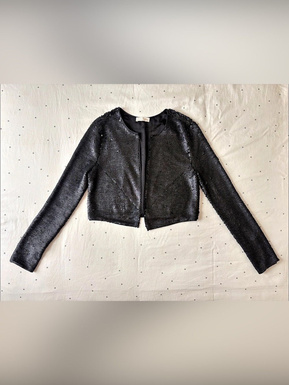 Black Sequin Jacket Cropped Bolero EUC